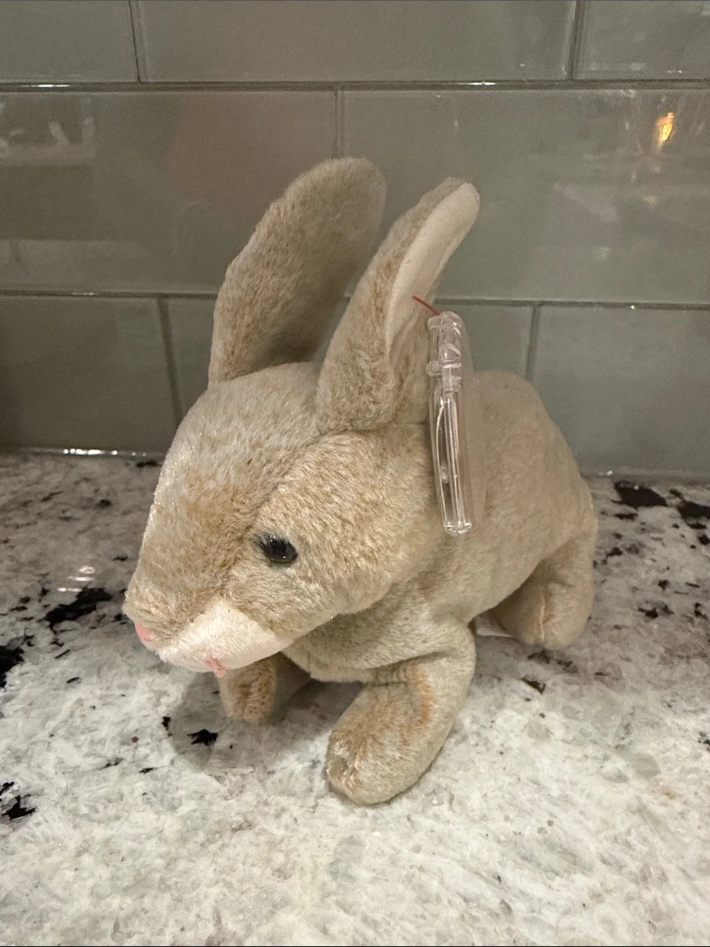 Ty Plush Bunny - Light Brown with Cream Accents Bennie baby
